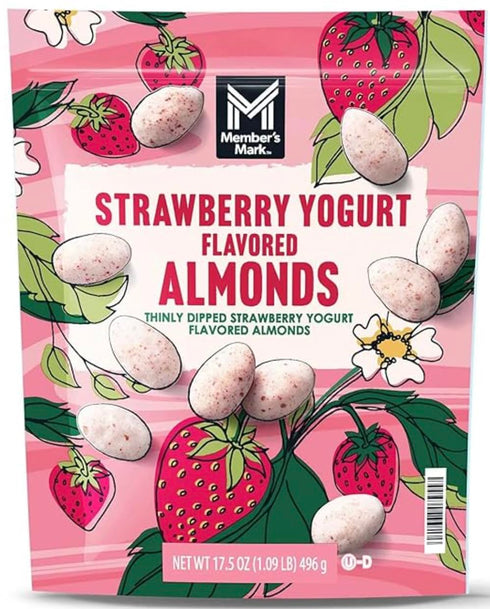 Generic MM 17.5 oz 2 Packs, Strawberry Yogurt Almonds, x Roasted Almonds with Sweet Strawberry Yogurt