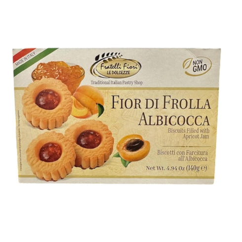 Fratelli Fiori Fior di Frolla Albicocca Jam Cookies - Italian Cookies Filled with Real