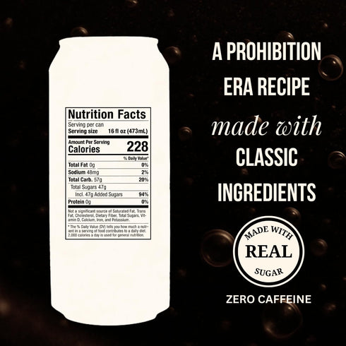 1919 16oz 12-Pack Draft Root Beer Can, Real Sugar, Real Vanilla, Classic American Root Beer