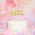 Gold Happy Birthday Cake Topper - Golden Glitter Birthday Party Decoration Supplies, Cake Smash Props