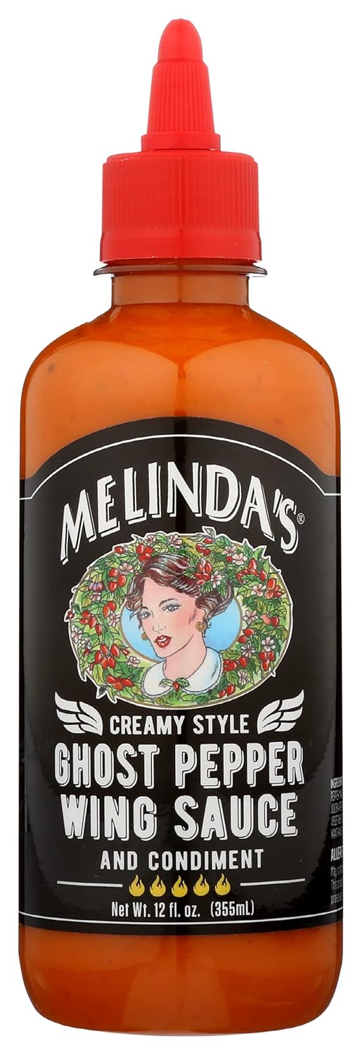 Melindas Creamy Style Ghost Pepper Wing Sauce, 12 Ounces (Pack Of 6)