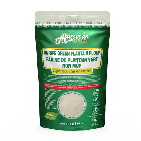 Africanada Foods Unripe Green Plantain Flour Gluten-Free, All-Natural, Non-GMO | Great for Baking, Cooking,