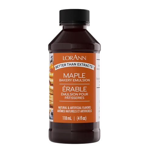 LorAnn Oils Maple Bakery Emulsion, Ideal for Boosting Fruit Tones in Cakes, Gluten-Free, 4 Oz