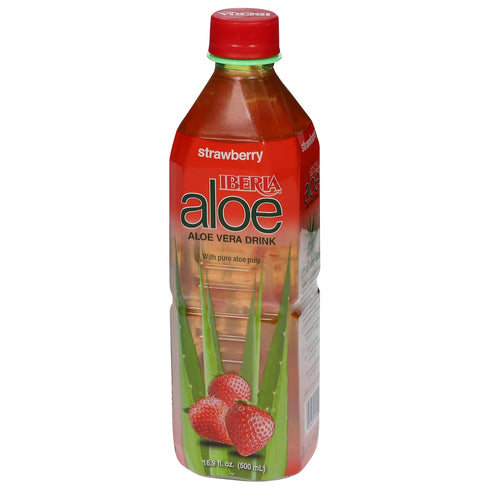 Strawberry,16.9 Oz (Pack 8) Iberia Aloe Vera Juice Drink, Fl