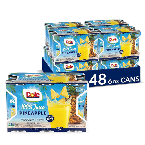 Dole Pineapple Juice, 100% Fruit Juice with Added Vitamin C, 6 Fl