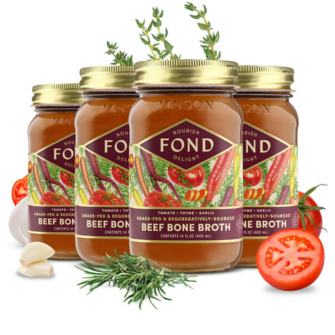 FOND Regenerative Grass Fed Beef Bone Broth Infused with Organic Tomato &
