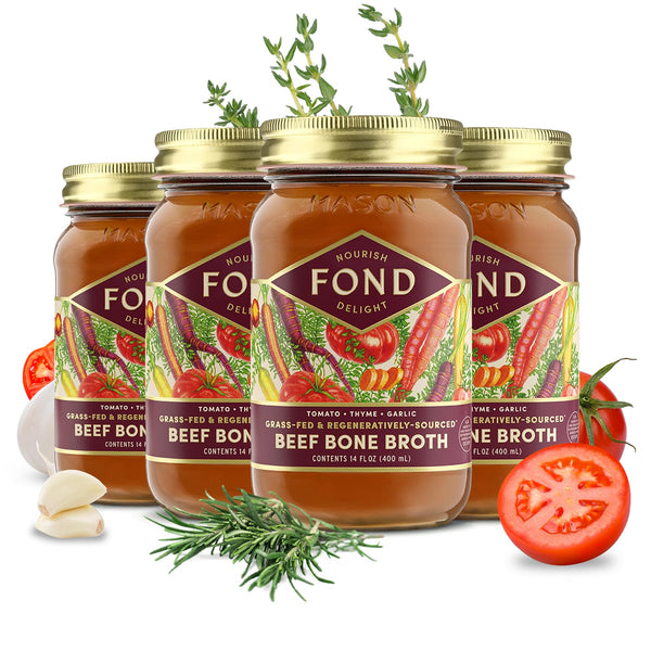 FOND Regenerative Grass Fed Beef Bone Broth Infused with Organic Tomato &