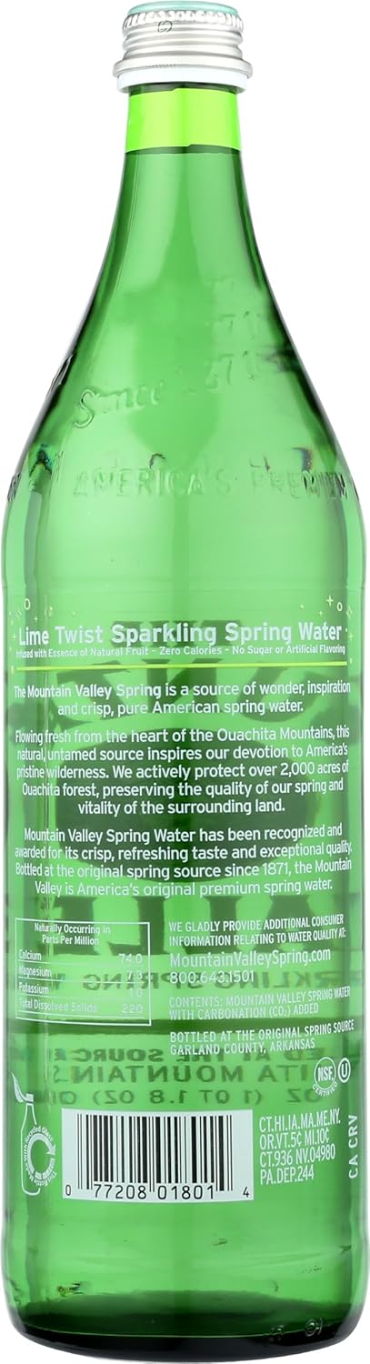 The Mountain Valley 33.8 MOUNTAIN VALLEY WATER Sparkling Water Lime, FZ