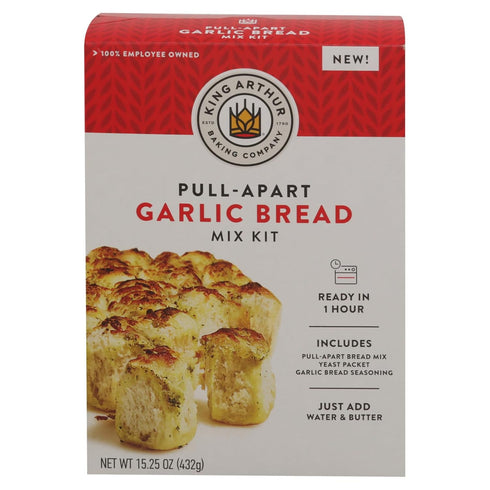 King Arthur Pull Apart Garlic Bread Mix Kit, 15.25 Ounces (Pack Of