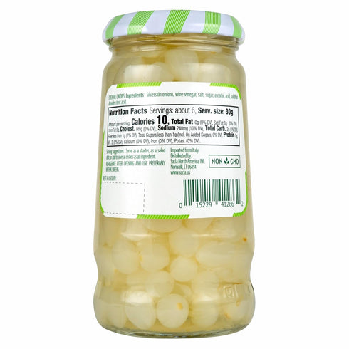 10.59 oz SACLA Italian Cipolline Cocktail Onions | Sweet & Tangy Pearl Onions in Vinegar | Glass Jar | Ideal