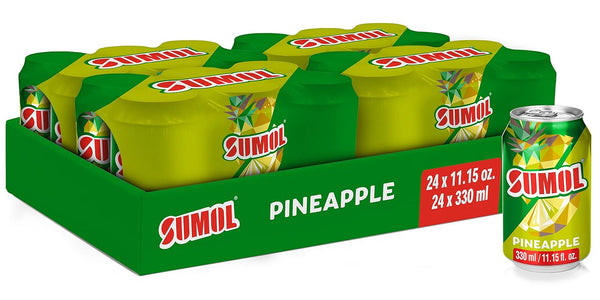 Sumol Pineapple Sparkling Juice Beverage, Real Fruit Pulp, Imported from Portugal, 11.15 oz