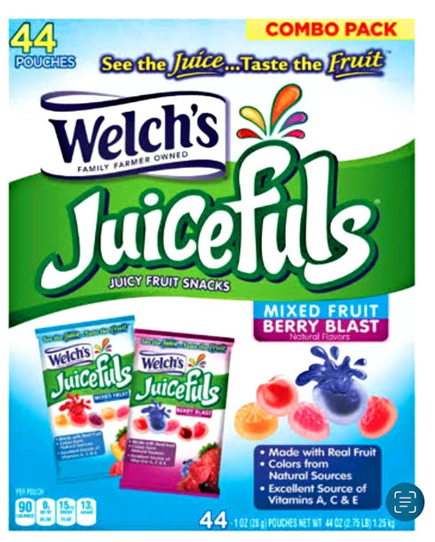 Welch's Juicefuls Juicy Fruit Snacks, Mixed Fruits, Berry Blast, 44ct