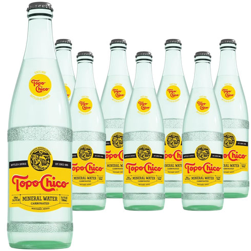 Topo Chico Sparkling Mineral Water Glass Bottles 16.9 fl oz (500ml) Naturally