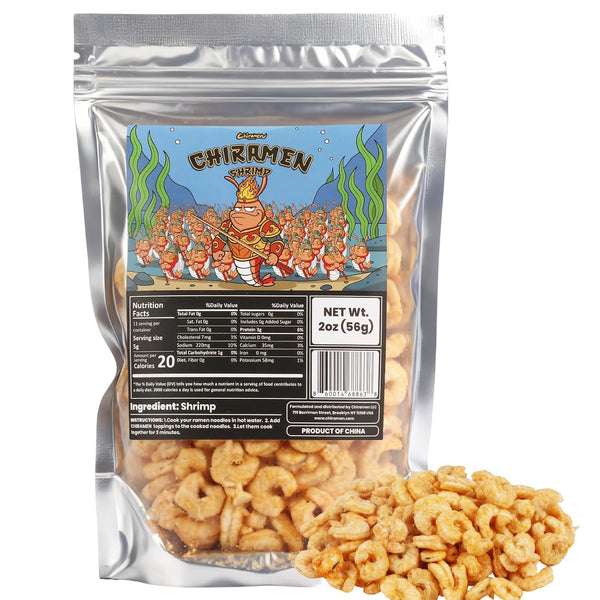 CHIRAMEN Freeze Dried Shrimp Ramen Toppings Real Cooked Shrimp for Ramen, Cup