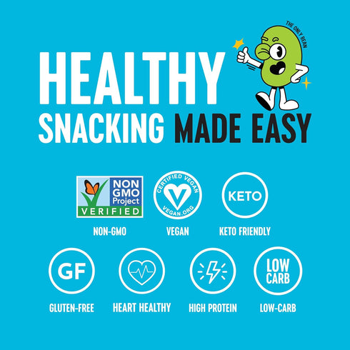 Pack 0.9oz (Pack 45) The Only Bean High Protein Snacks, Healthy Office Snacks, Healthy Snacks for Adults and Kids