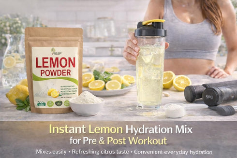 2 LB Indus Farms Lemon Juice Powder Made from Real Lemons, Fine Easy-Mix Powder for Drinks, Lemonade & Baking