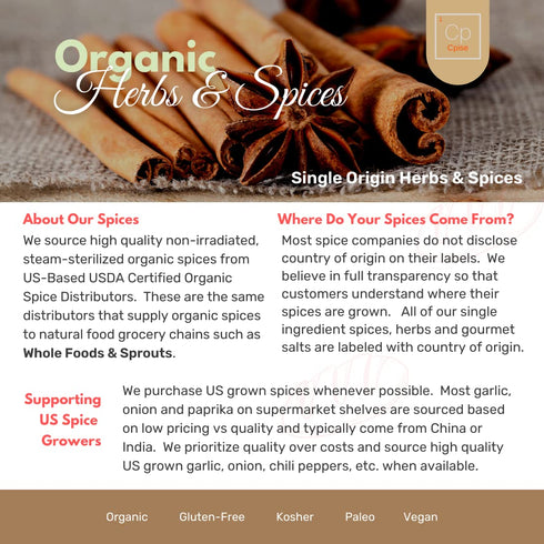 Set 8 Cpise ORGANIC Camping Spice with Essential Spices for Camping & Travel