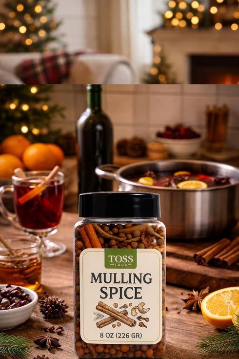 8 oz TOSS Mulling Spice Blend Jar | Cinnamon, Cloves, Allspice, Orange Peel & More | Perfect for Mulled Wine, Hot