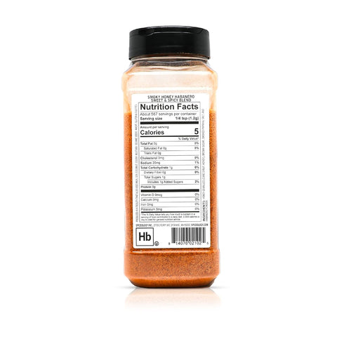 24 oz Spiceology - Smoky Honey Habanero - Sweet & Spicy BBQ Rub for Smoking or Grilling - Use On: Chicken, Wings, Pork