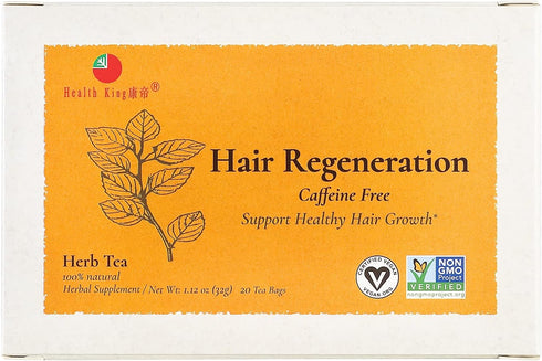 Health King Hair Regeneration Herb Tea, 20 Count Box, Teabags