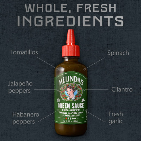 Melinda’s Green Sauce, Gourmet Mild Chile Verde Hot Sauce, 12 oz, 2 Pack