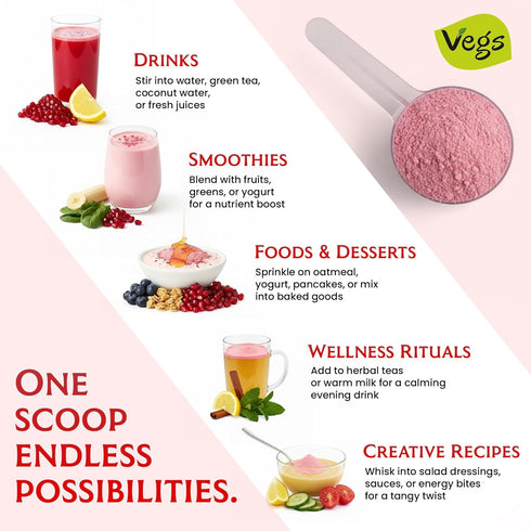 11 oz (Pack 1) Pomegranate Juice Powder - Organic Pomegranate Fruit Juice Concentrated Antioxidants & Electrolytes
