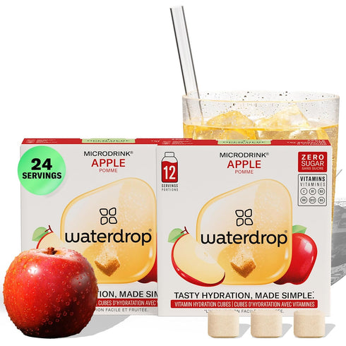 Waterdrop Hydration Cubes with Vitamin C, B3, B5 & Electrolytes, Apple Flavor,