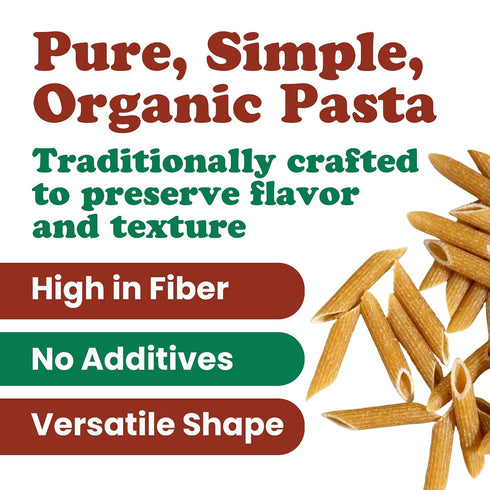 1.1 lb (Pack 3) Food to Live Organic Pennette Whole Wheat Pasta of Made in Italy. Pasta Integrale Bio. High Fiber