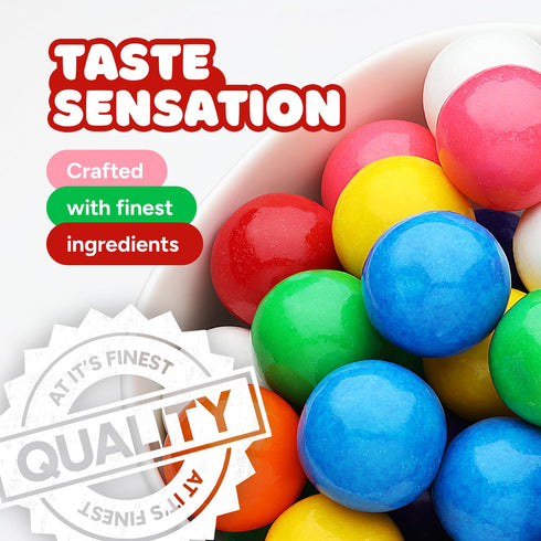 1 Inch 3.8 Lb Gumballs for Gumball Machine - Large Gumballs - Assorted Fruit Flavored Bubble Gum for Kids - Sweet Gum