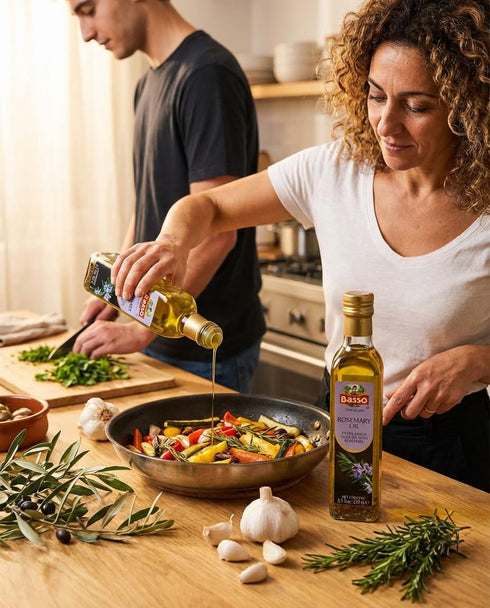 1904 8.5 Oz (250 ml), BASSO - Rosemary Oil, Infused Premium Extra Virgin Olive Oil, Fl Aromatic Essence, Enhance Flavor