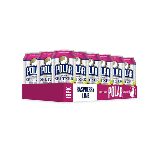 12 oz 18 pack Polar Seltzer Water Raspberry Lime, fl cans