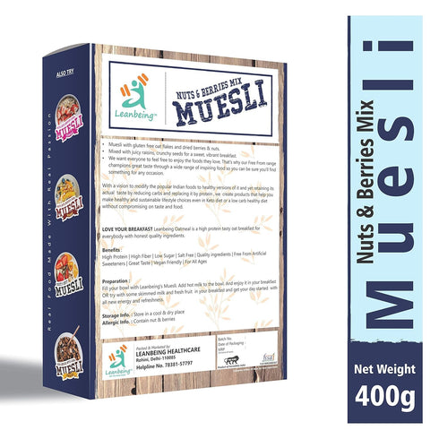 Generic 400G VEDA Muesli Nut, Berries & Seeds Mix | Gluten Free | Natural Breakfast Cereal |Naturally Sweetened