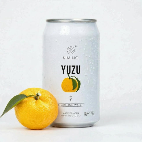 2 11.8 Oz, 12 Pack Kimino Sparkling Water Cans Yuzu Flavored - Japanese Sparkling Water Drink, Sugar Free Zero