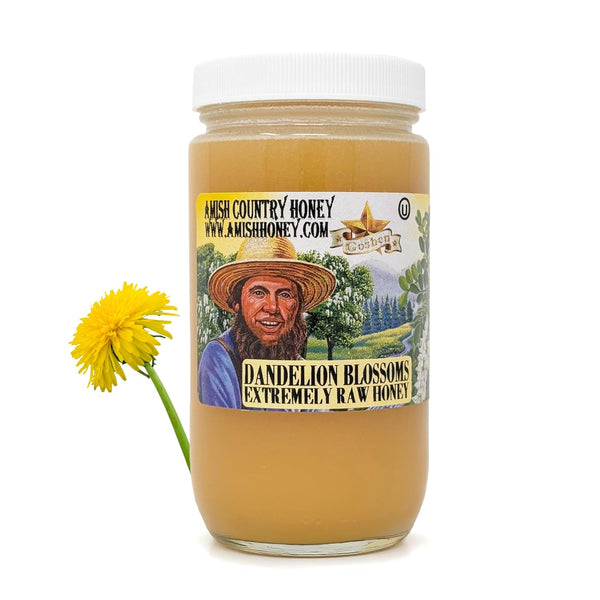 Goshen Honey Extremely Raw Dandelion Honey - Unfiltered, Unprocessed, Pure & Natural