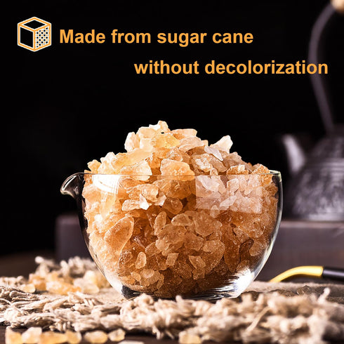 9.8oz 280g, KachiKachi Yellow Rock Sugar - | Made of Cane, Small Grains | Brown Sugar Cubes | Old-fashioned |