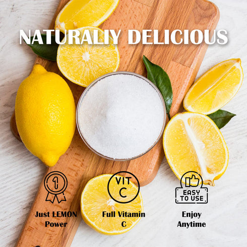 11.30 Oz, 100% 320g Grelim Lemon Powder Freeze Dried Powder, Filler Free, Gluten-Free, Rich in Natural Vitamin C Fresh