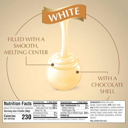 12.7 oz. Lindt LINDOR White Chocolate Candy Truffles, Bag