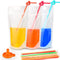 Yamgqus 100PCs Drink Pouches with 100PCS Individual Wrapped Straws, Freezable Juice Pouches DIY