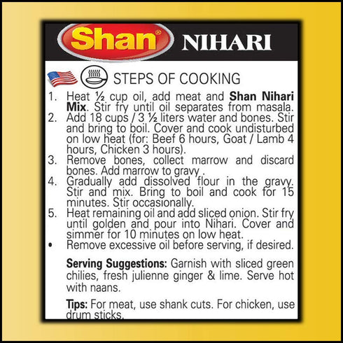 Shan - Nihari Masala Seasoning Mix (60g) - Spice Packets for Slow Cooked Meat Stew (Pack of 6)