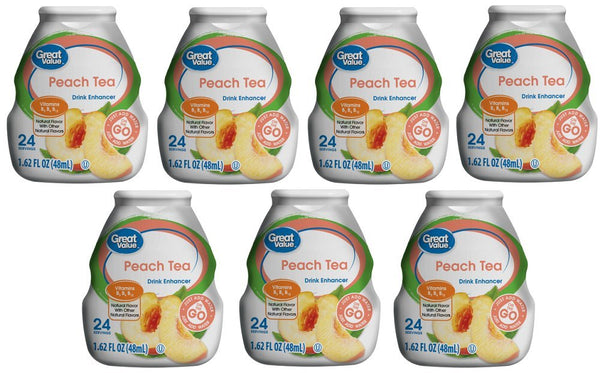 Great Value Pack of 7 - Drink Enhancer, Peach Tea, 1.62 fl oz