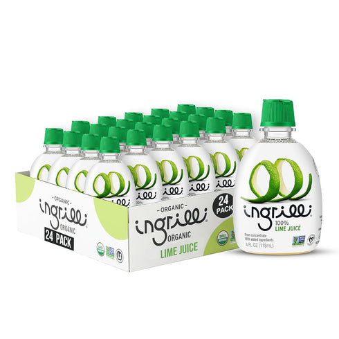 Ingrilli 100% Lime Juice from Concentrate, 4 Fl Oz Squeeze Bottles (Pack of