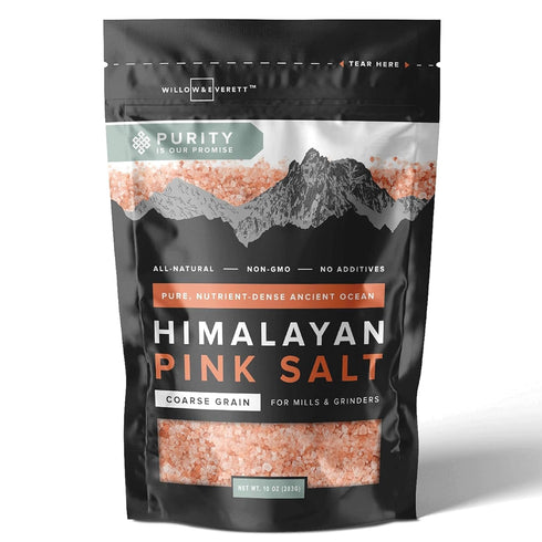 Willow & Everett 10oz 283g Himalayan Pink Rock Salt for Cooking Grinder