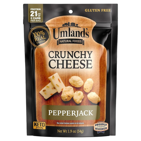 Umland's Umlands Crunchy Cheese PepperJack (1.9 oz Bag) | 100% Real Wisconsin Cheese,