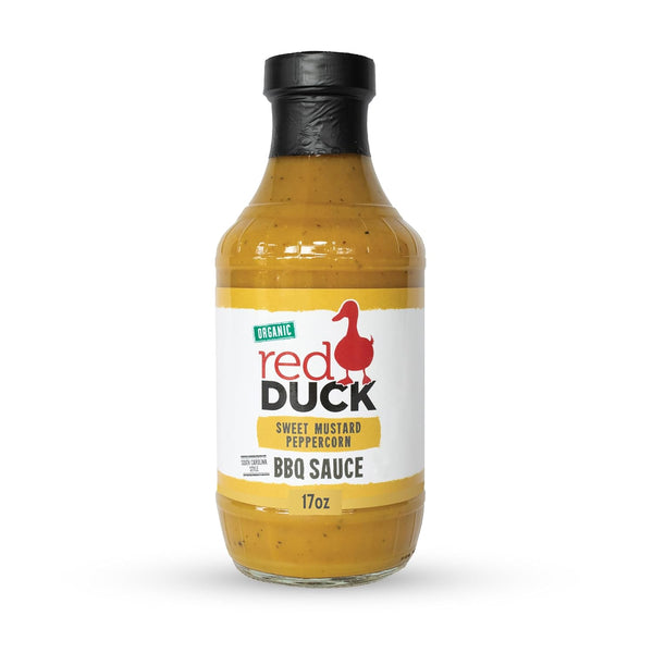 Red Duck Sweet Mustard Peppercorn Organic BBQ Sauce, mustard bbq sauce, 17