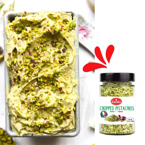 Chopped Pistachios, 3.5 oz (100 g), Sicilian Raw Crumbles from Bronte, Sicily, Non-GMO by Gusto ETNA