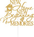 Gold Glitter New Home New Beginning New Memories Cake Topper, Sweet Home Cake Dcor, Housewarming New Home Family Party