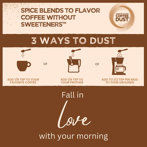 Set (72 Pack, Whole30 Coffee Dust Flavoring Powder, Sampler Servings) Healthy Coffee Dusting Flavor Variety All Natural