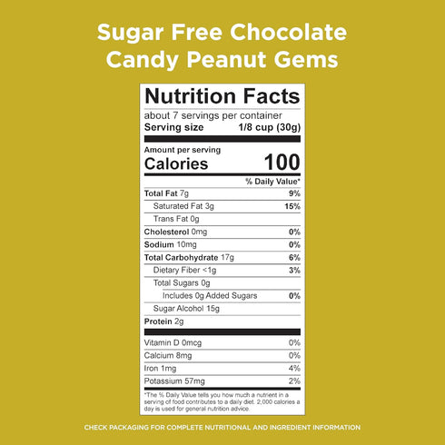 7.5 Russell Stover Sugar Free Chocolate Candy Coated Peanut Gems, Ounce Bag