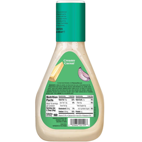 16 oz Newman's Own Creamy Caesar Dressing Salad Dressing