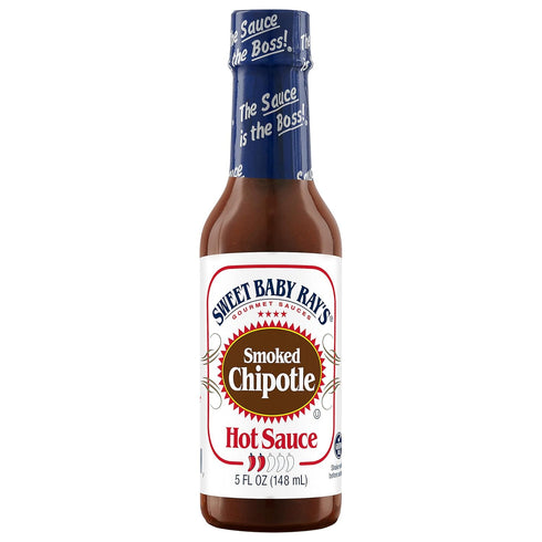 5 Oz (Pack 6) Sweet Baby Rays Smoked Chipotle Hot Sauce Fl